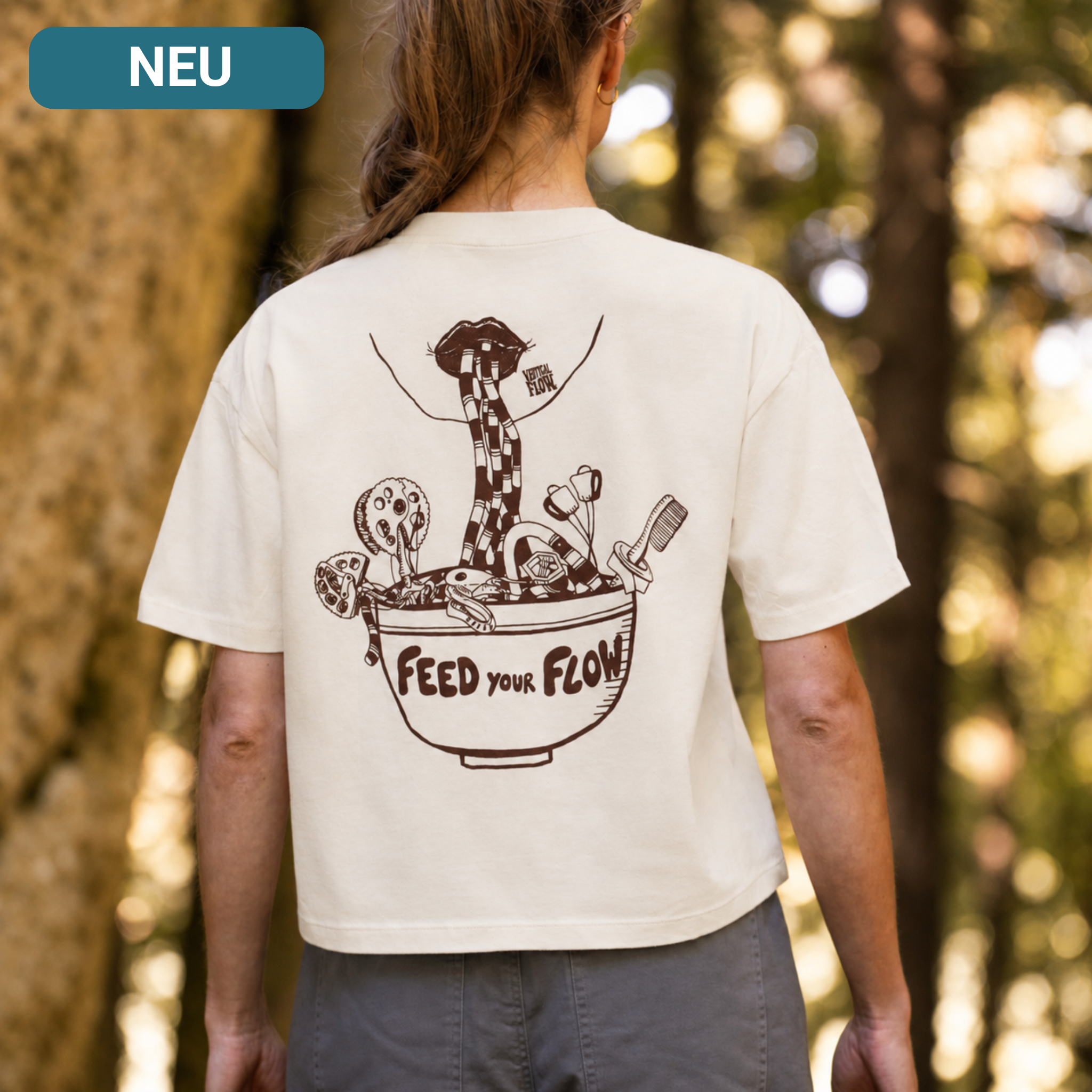 Feed your Flow Cropped T-Shirt aus Bio-Baumwolle für Damen