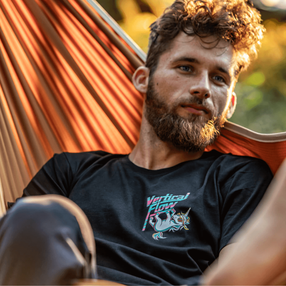 Einhorn Power Klettershirt aus Bio-Baumwolle für Herren