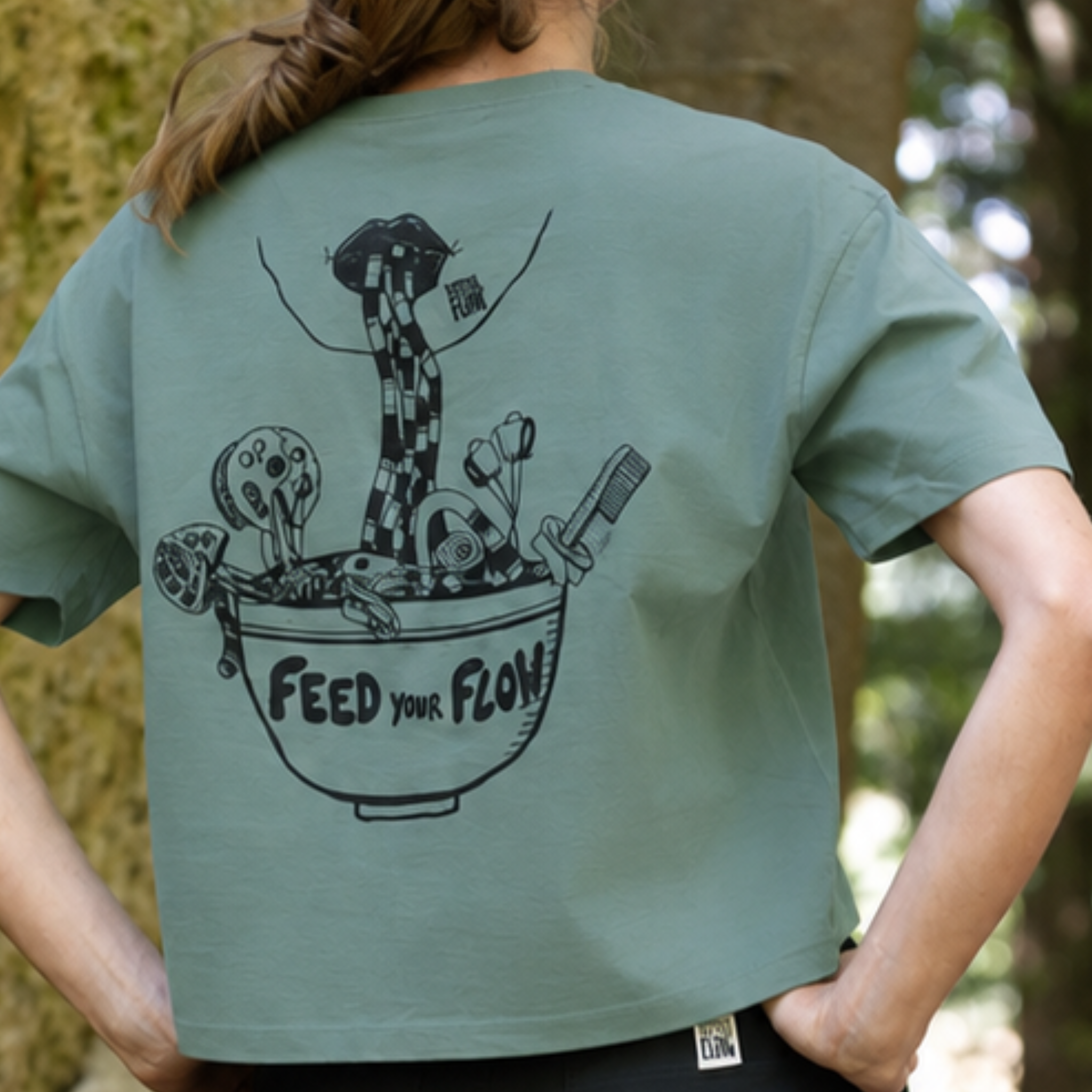 Feed your Flow Cropped T-Shirt aus Bio-Baumwolle für Damen