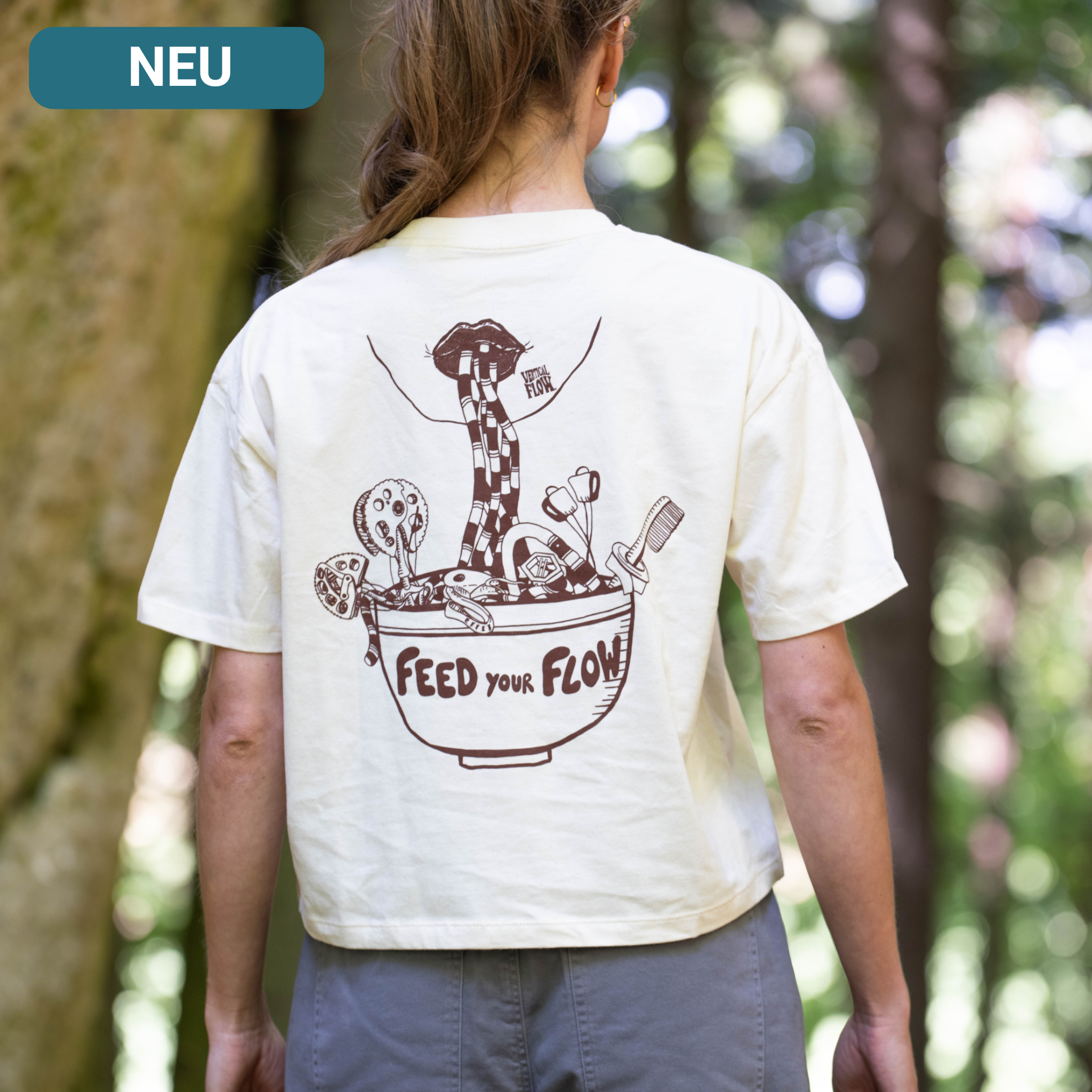 Feed your Flow Cropped T-Shirt aus Bio-Baumwolle für Damen