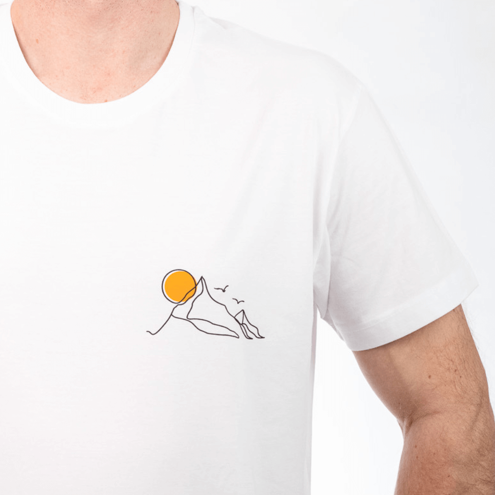Single Line Berg Klettershirt aus Bio-Baumwolle für Herren