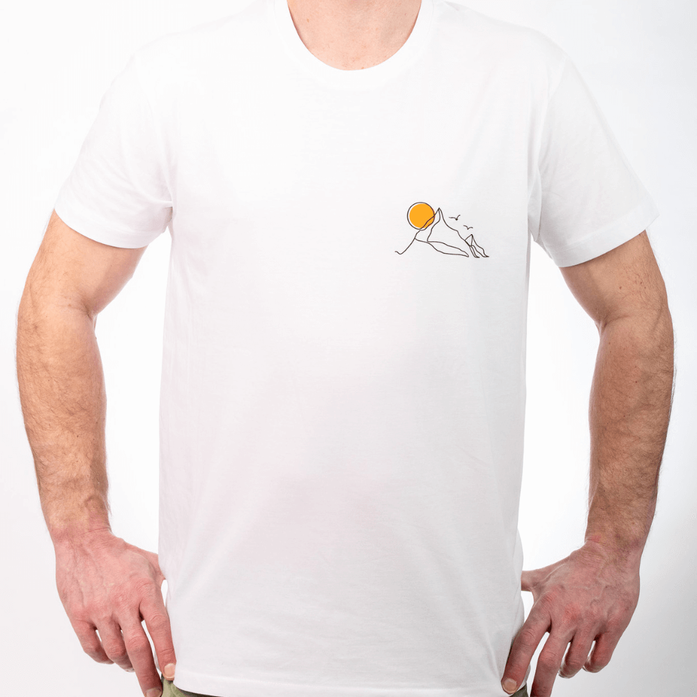 Single Line Berg Klettershirt aus Bio-Baumwolle für Herren